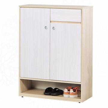 文創集 高卡格雙色2.6尺二門單抽鞋櫃-79x40x109cm免組