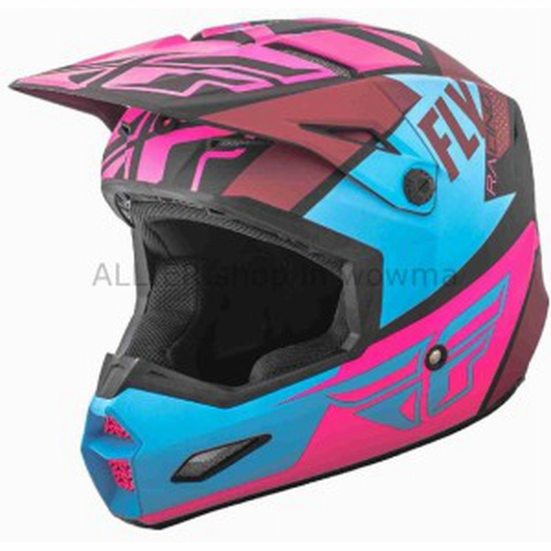 ヘルメット Us Fly Racing 2019エリートギルドオフロードダートバイクヘルメットマットネオンピンク ブルー ブラッ 通販 Lineポイント最大1 0 Get Lineショッピング