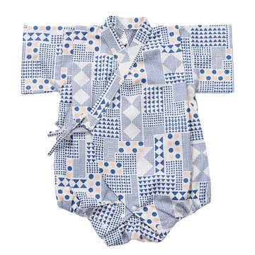 akachan honpo - 甚平包屁衣-幾何-米白色