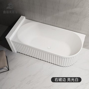 免運 可開發票 浴缸 家用小戶型亞克力豎條紋獨立式酒店民宿輕奢浴盆設計師款Q112152