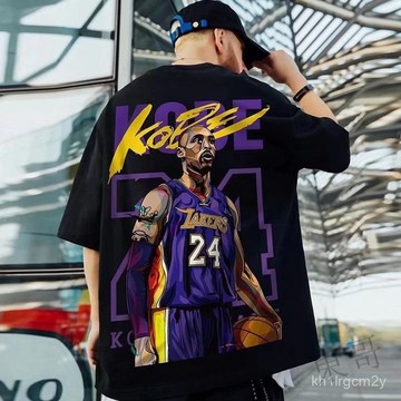 M-8XL 大尺碼 夏季 短袖 T恤 男生 NBA 籃球湖人隊科比 24號紀念衣服 寬鬆大碼美式潮流 CUIQ