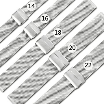 Watchband / 14.16.18.20.22mm /  DW代用 各品牌通用 附工具 米蘭編織不鏽鋼錶帶 銀色 ＃213-SF-DW01-W
