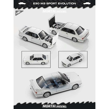 MORTAL 1/64 BMW E30 M3 白色 紫色 模型車