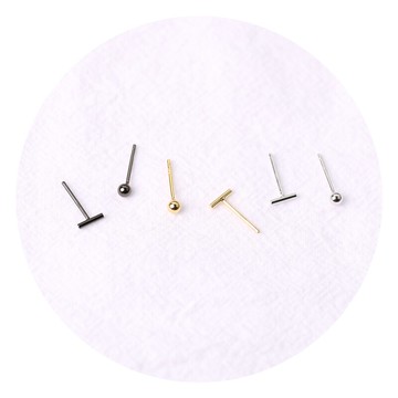 925純銀耳釘 一字圓珠耳釘 黑色個性款 歐美簡約風 夜店潮