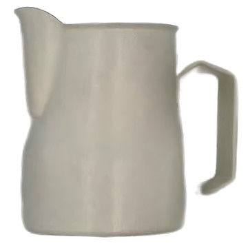 304不鏽鋼拉花杯 義式款 350mL 食品級不鏽鋼 防腐蝕抗氧化 雙V杯口設計  米白色  1個