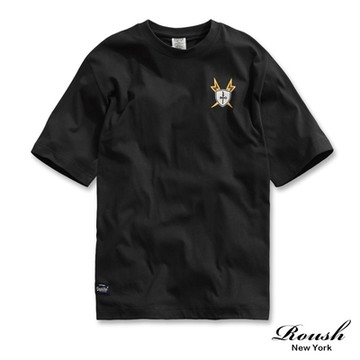 Roush 閃電關刀韓版落肩重磅短T(2311365)