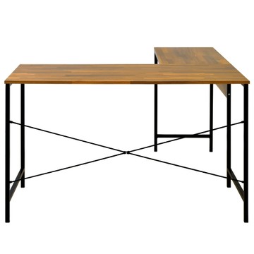 《HOPMA》工業風L型工作桌 台灣製造 雙向桌 電腦桌 辦公桌 書桌-拼版柚木