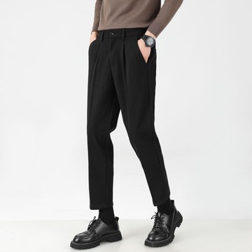 時尚垂墜感百搭休閒長褲男韓版潮流秋冬季新款九分小西裝褲男