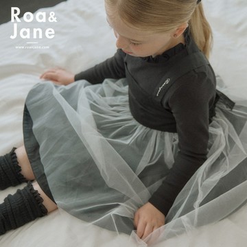 韓國專櫃 RoanJane 拼接網紗交叉帶背心洋裝