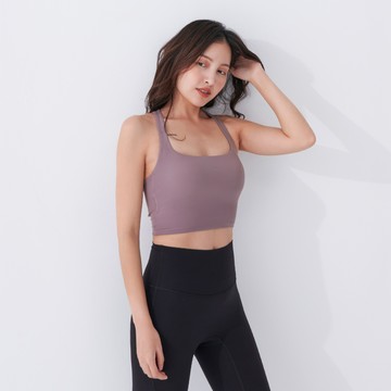 Mori girl 交叉美背運動內衣 紫