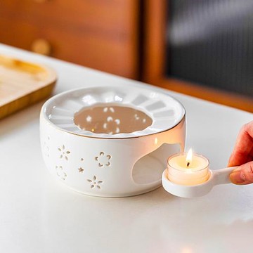 溫茶爐冬天暖茶花茶壺蠟燭煮茶爐底座陶瓷加熱爐茶舍酒店餐廳定