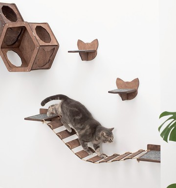 木貓橋 現代貓牆家具 貓架橋 牆上貓梯