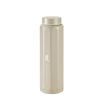 妙管家 316不鏽鋼內膽多角隨行保溫杯480ml HK-1209【咖色】