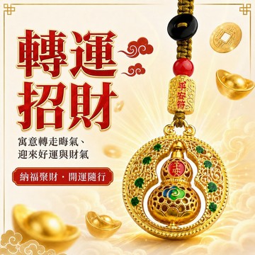【善緣閣】開運葫蘆吊飾 360度旋轉 招財納福 開運平安 隨身掛飾 包包掛件 車掛 鑰匙圈