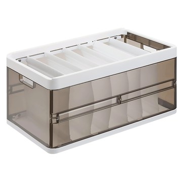 衣物收納箱  灰色 + 白色  39 x 19 x 24cm  1個