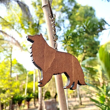 手工木作創意鑰匙圈  蘇格蘭牧羊犬 A
