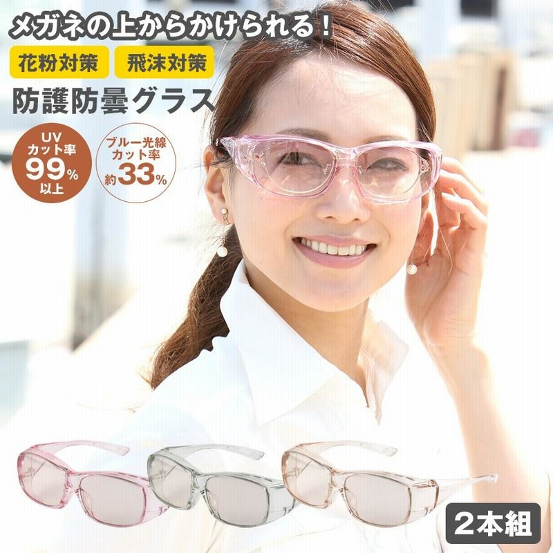 メガネ 保護メガネ 花粉症 飛沫対策 ブルーライトカット ＵＶカット