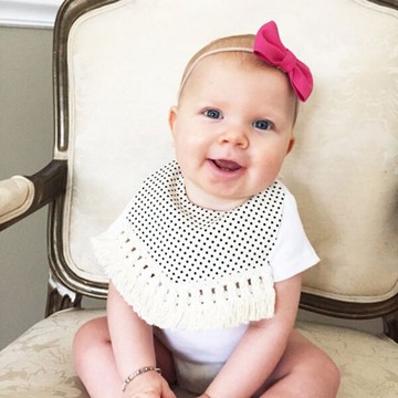 ins 流蘇 圍兜 吃飯巾 口水巾 歐美 時尚 點點 格子 花 水果 誇張 民族風 圖騰 ANNA S.