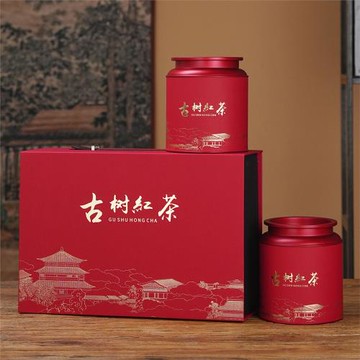 古樹紅茶鐵罐包裝盒空禮盒通用一斤裝金駿眉野生紅茶禮盒空盒