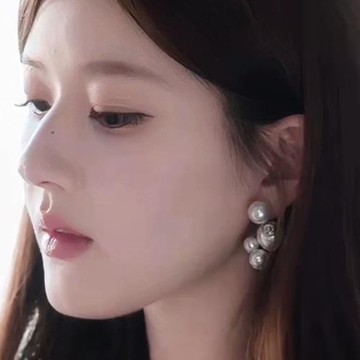 許我耀眼趙露思許妍同款珍珠耳環女耳釘輕奢小眾耳墜氣質耳飾耳夾