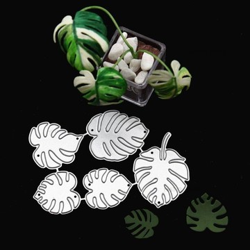 黏土模具DIY模具 手工 滴膠模具 矽膠模 Diy娃屋微縮新款迷你龜背竹綠植樹脂黏土葉紋理葉脈壓模碳鋼壓模