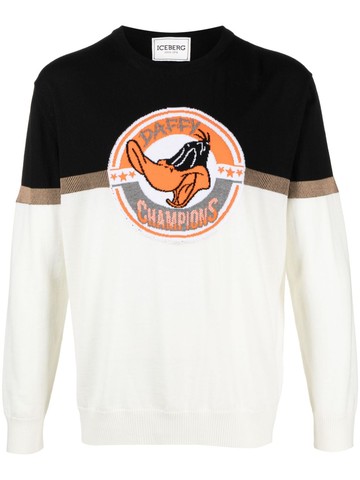 Iceberg - Daffy Duck intarsia-knit jumper - men - Cotton/Virgin Wool - L - Neutrals