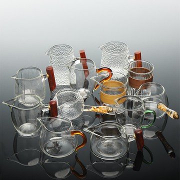 念誠公道杯玻璃加厚耐高溫茶海勻杯日式透明錘紋防燙公杯分茶器