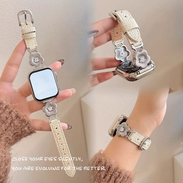 質感紅鋯石花朵錶帶 適用於iwatch錶帶 Apple watch腕帶 全系列通用錶帶 當季款