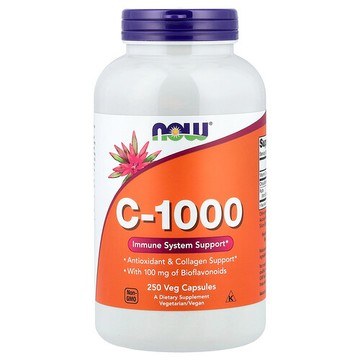 NOW Foods, C-1000，含 100 毫克生物類黃酮，250 粒素食膠囊