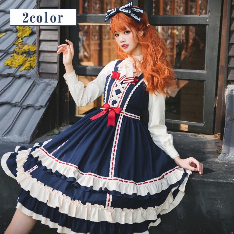 Lolita系 ワンピース ロリータ トップス 萌え レディース ゴスロリ