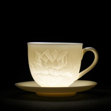 白瓷功夫茶杯單個主人杯個人專用羊脂玉咖啡杯陶瓷帶把品茗杯大號