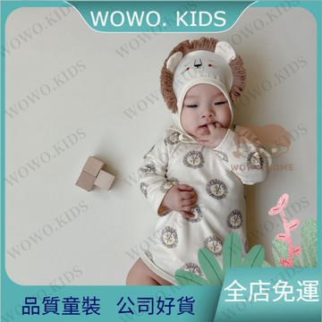 🔥長袖嬰幼兒裝🔥包臀衣 連身裝 嬰兒裝 2025秋款韓版可愛小獅子造型哈衣ins風嬰兒連體衣套裝寶寶百嵗服