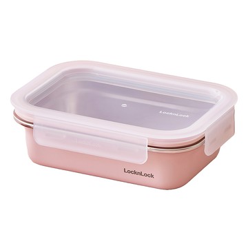 LocknLock 樂扣樂扣 粉彩不鏽鋼保鮮盒 粉色 600ml  1個  盒身 + 上蓋