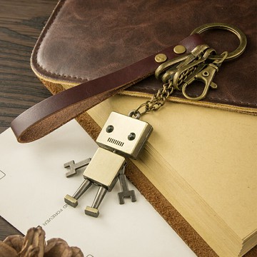 機器人鑰匙鏈鑰匙扣男士女士創意汽車鑰匙圈環鎖匙扣可愛包包掛件