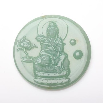 【雅紅珠寶】天然湖水綠翡翠項鍊-普賢菩薩