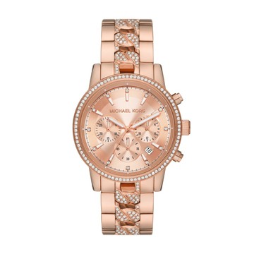 六折MICHAEL KORS Ritz 晶鑽奢華玫瑰金腕錶41mm/MK7223