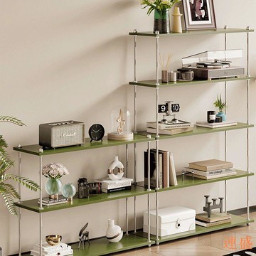 ??北歐實木收納隔板置物架客廳落地多層書架不銹鋼陳列架簡約儲物架