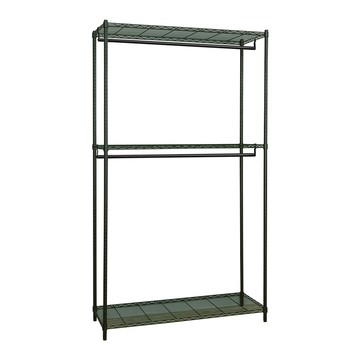 【dayneeds】輕型 120x45x210公分 三層雙桿烤黑波浪衣櫥