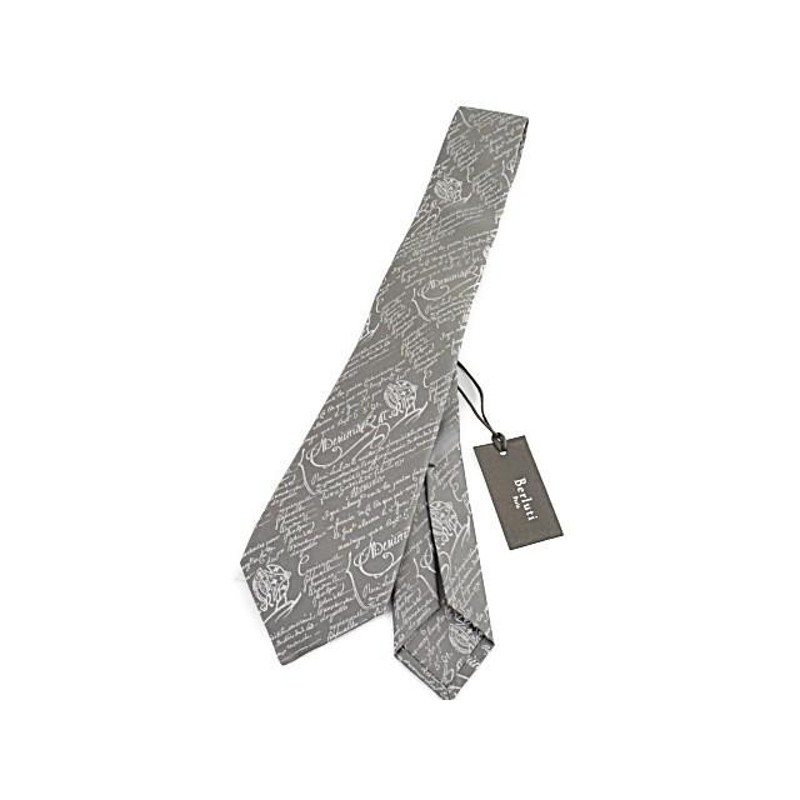 【未使用】Berluti ベルルッティ スクリットタイ ネクタイ グレー 未使用】Berluti ベルルッティ スクリットタイ ネクタイ グレー