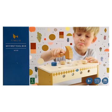 FABELAB 我的第一個工具箱 木質玩具組 適合3歲以上兒童  1組  Multicolor