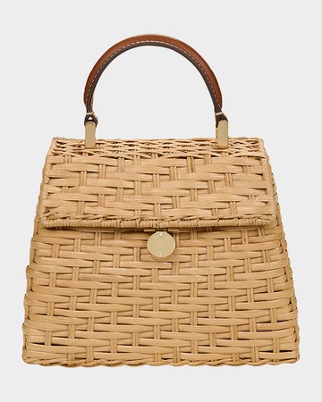Sybil Flap Rattan Crossbody Bag