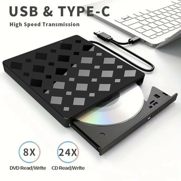 廠直銷多功能外置光驅DVD刻錄機USB3.0/TypeC光盤刻錄移動dvd機鑫弘-3C數碼