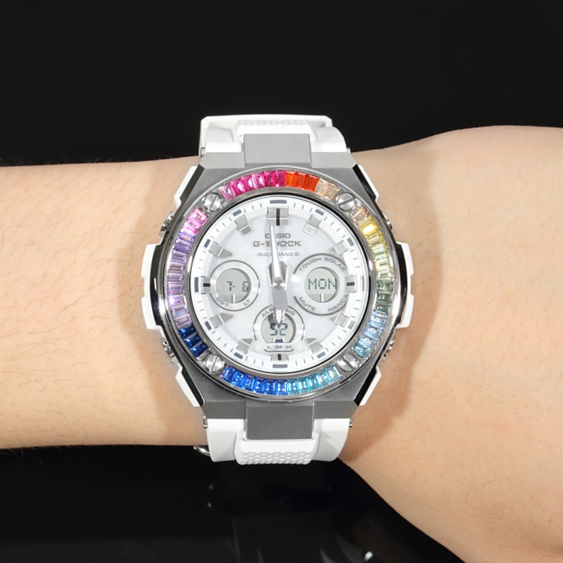 G-SHOCK GST w310 Gスチール G-Steel ホワイト 白 バケットレインボー ...