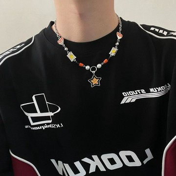 免運🔮潮牌星星笑臉拼接項鍊男潮小衆設計個性嘻哈辣妹百搭鎖骨鏈飾品嘻哈項鍊 鋼鍊 項鍊 項鏈 單鍊 裸鍊 項鍊男 項鏈