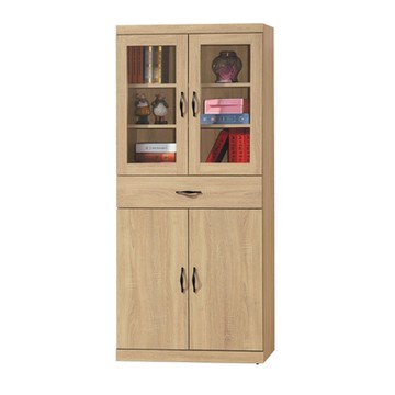 文創集 慕容2.6尺四門單抽書櫃-79x39x182cm免組