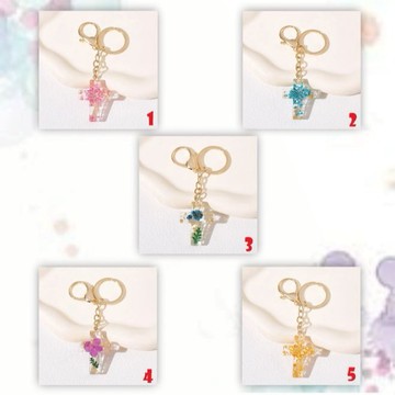 【恩典之約禮物店】手作乾燥花十字架鑰匙圈