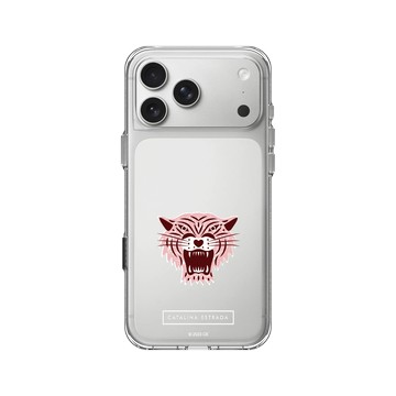 iPhone 17 Pro Max Clear Case（相機按鈕） 透明 - Catalina Estrada - Pink Tiger Head