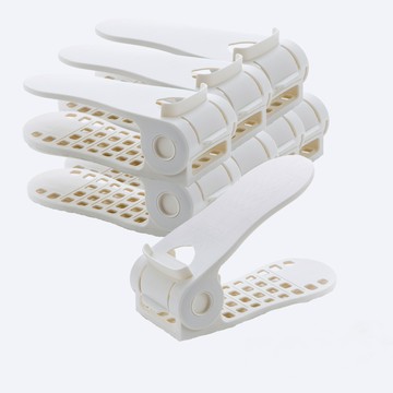 可調式專利日式鞋架 白色 8入
