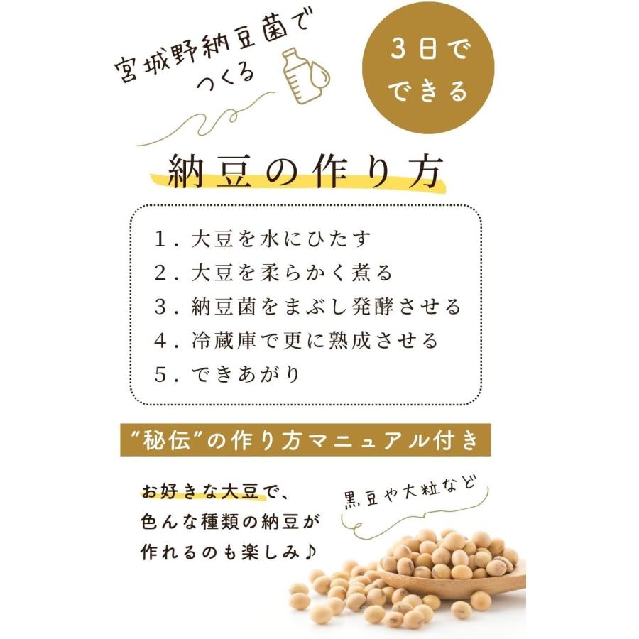 宮城野納豆製造所 納豆菌 手作り用 液体タイプ 100ml 乾燥大豆50kg用（納豆100kg分）