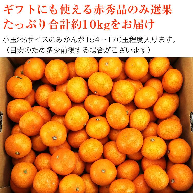 有田みかん 小玉みかん みかん 10kg 和歌山県産 赤秀品 154〜170玉程度 2Sサイズ JAありだ 高糖度 常温便 同梱不可 指定日不可 ミカン 蜜柑